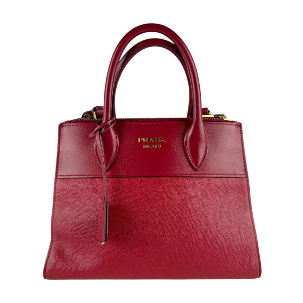 Prada 2way Shoulder Bag Leather Red